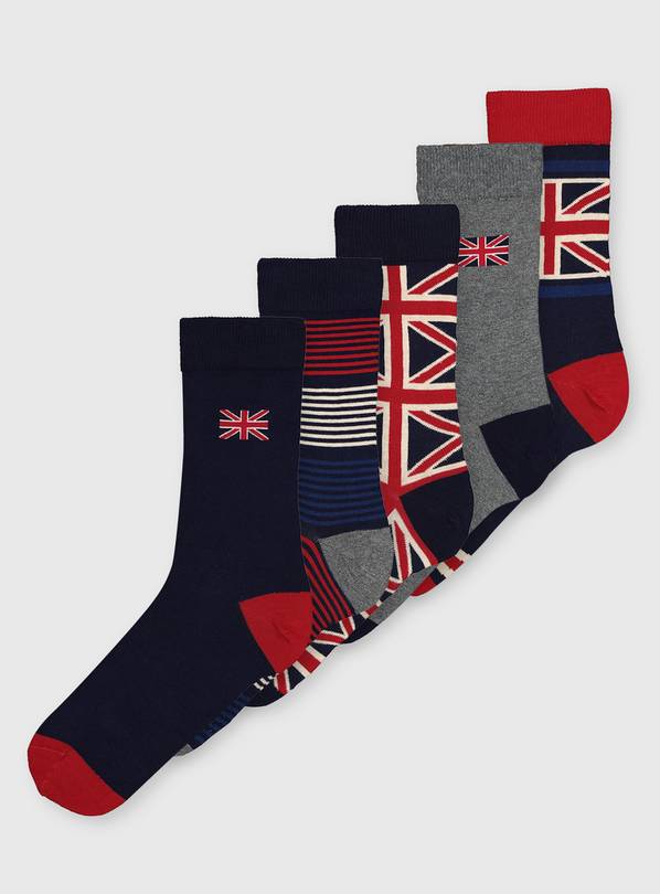Buy Union Jack Stay Fresh Ankle Socks 5 Pack 912 Multipacks Argos